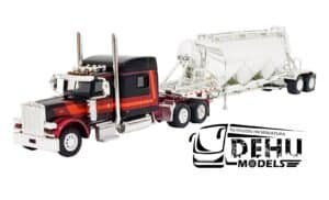 Tráiler a Escala 1/87 Peterbilt 389 Con Remolque Pneumatic