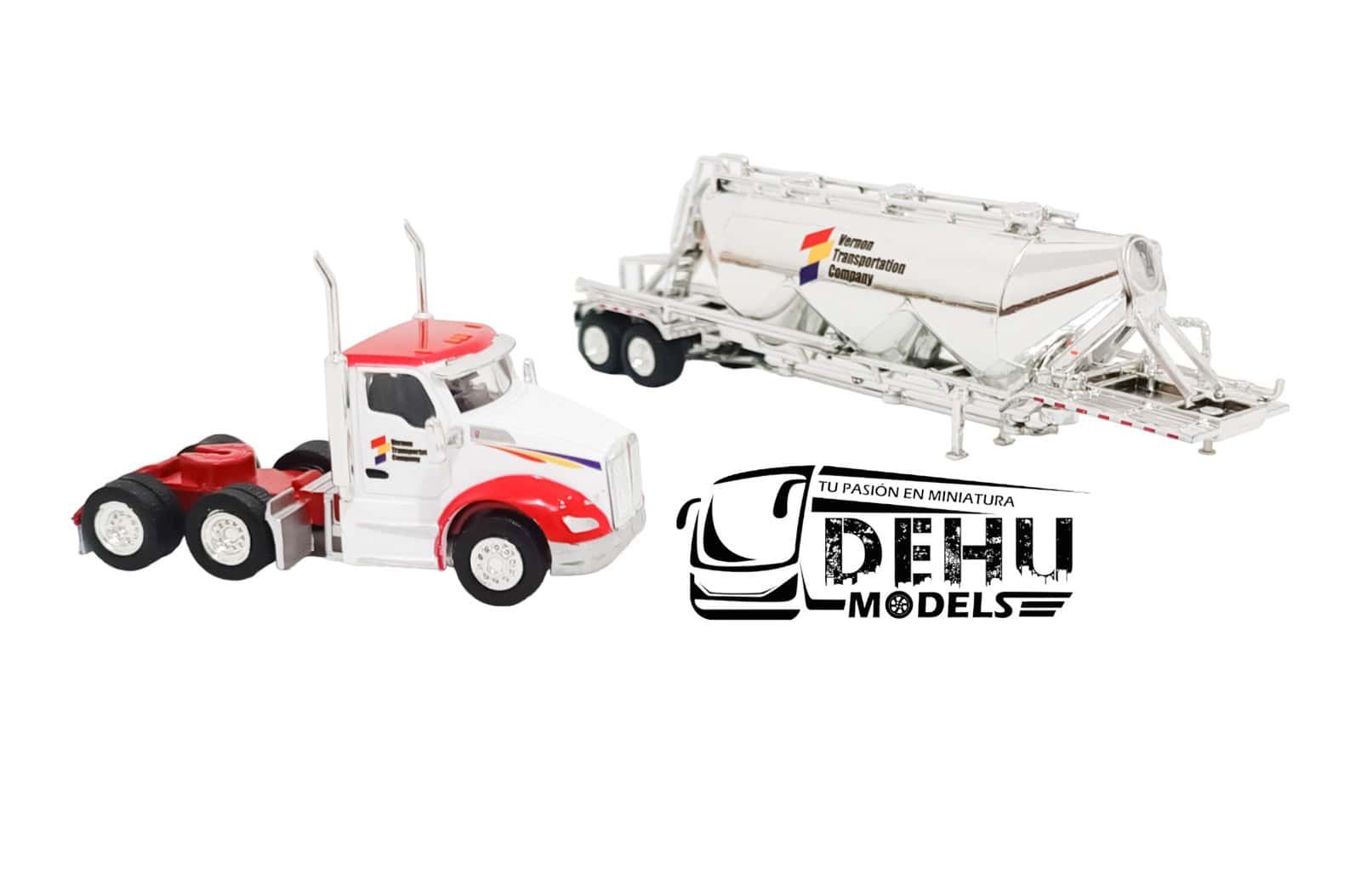 Tráiler a Escala 1/87 Kenworth T680 Day Cab Con Remolque Pneumatic Vernon - Imagen 8