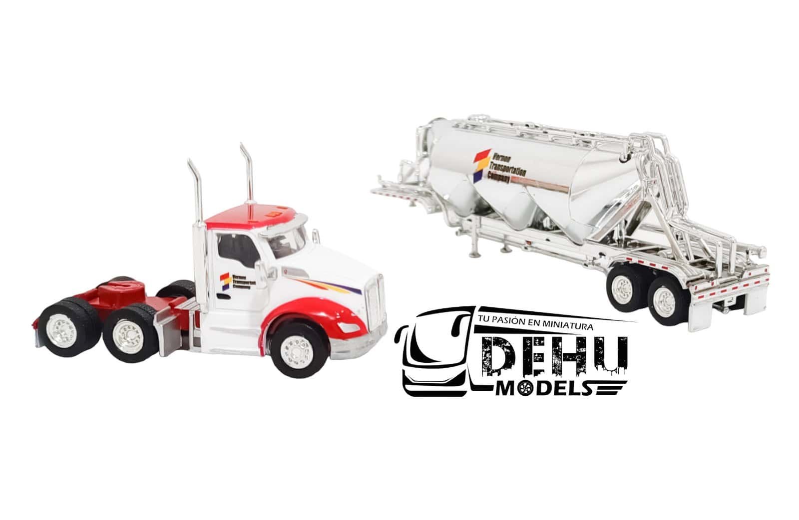 Tráiler a Escala 1/87 Kenworth T680 Day Cab Con Remolque Pneumatic Vernon - Imagen 7