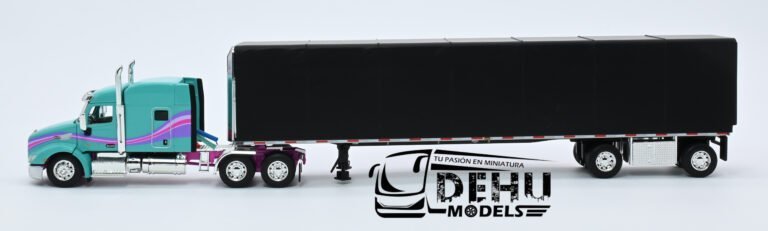 Trailer a Escala 164 DCP Peterbilt 579 con Remolque Cortina Menta 60-1611 (3)