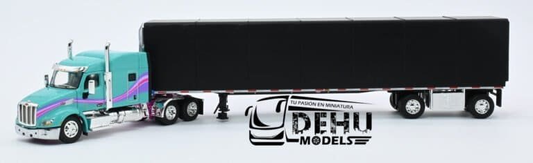 Trailer a Escala 164 DCP Peterbilt 579 con Remolque Cortina Menta 60-1611 (4)