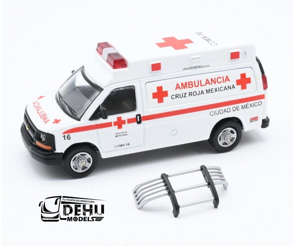 Camioneta a Escala 1/64 Chevrolet Express Van Ambulancia Cruz Roja ...