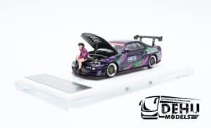 Auto a Escala 1/64 Nissan Skyline GTR R34 HKS Hipermax Con Figura TM643421-1 Timemicro