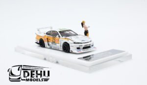 Auto a Escala 1/64 Nissan Silvia S15 Liberty Walk Con figura Blanco-Amarillo TM646001-1 Timemicro