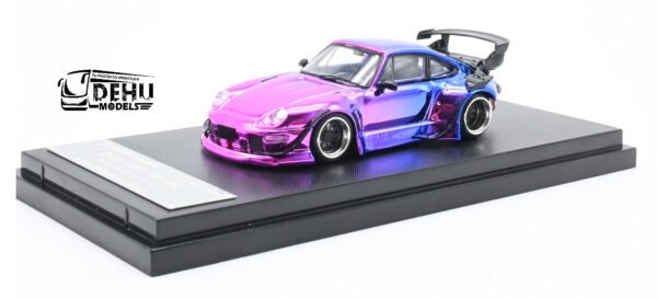 Auto a Escala 1/64 Porsche 993 RWB Rauh-Welt Begriff Chrome Purple STWCRR24 Street Warrior - Imagen 8