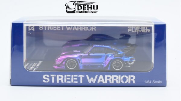 Auto a Escala 1/64 Porsche 993 RWB Rauh-Welt Begriff Chrome Purple STWCRR24 Street Warrior - Imagen 10