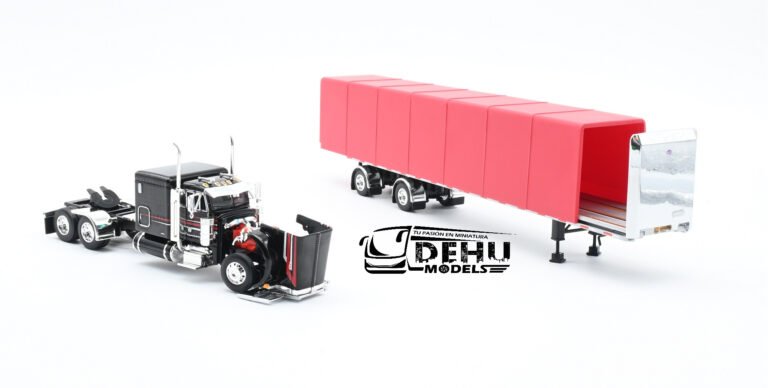Peterbilt 379 Con Remolque Cama Plana Utility y Lona Enrollable de ejes separados (11)
