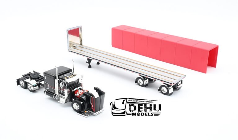 Peterbilt 379 Con Remolque Cama Plana Utility y Lona Enrollable de ejes separados (13)