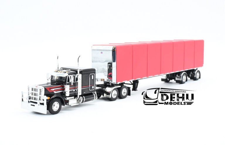 Peterbilt 379 Con Remolque Cama Plana Utility y Lona Enrollable de ejes separados (2)