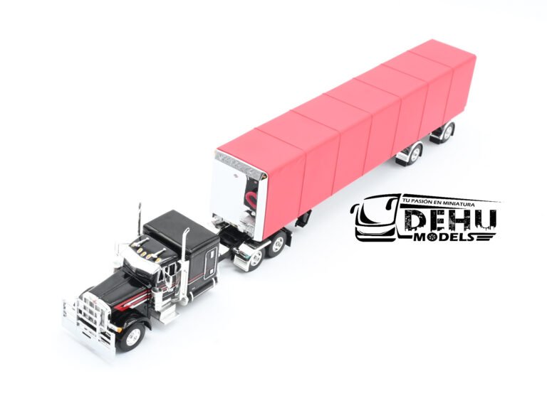 Peterbilt 379 Con Remolque Cama Plana Utility y Lona Enrollable de ejes separados (3)