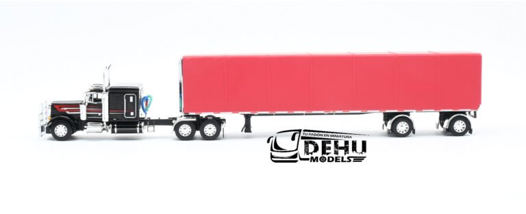 Peterbilt 379 Con Remolque Cama Plana Utility y Lona Enrollable de ejes separados (4)