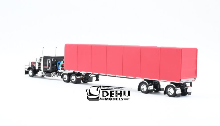 Peterbilt 379 Con Remolque Cama Plana Utility y Lona Enrollable de ejes separados (5)