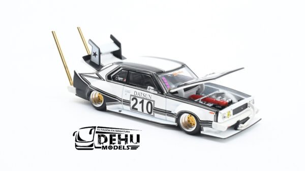 Auto a Escala 1/64 Datsun Skyline C210 Bosozoku Style Negro - Gris, PR64-0073 Pop Race - Imagen 6