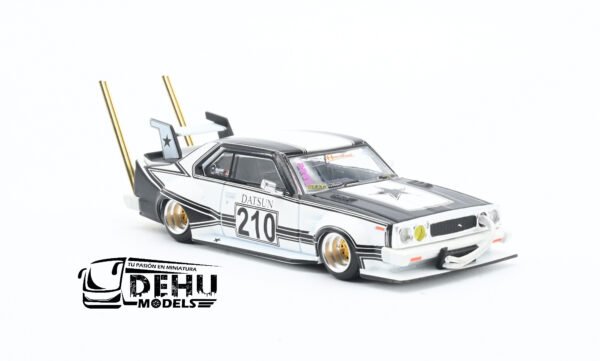 Auto a Escala 1/64 Datsun Skyline C210 Bosozoku Style Negro - Gris, PR64-0073 Pop Race - Imagen 3