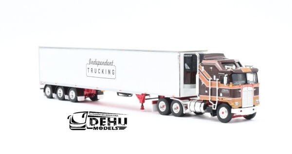 Tráiler a Escala 1/64 Kenworth K100 Con Remolque Refrigerado Carrier Utility de 3 ejes Independent Trucking 60-1353 DCP By First Gear