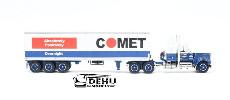Kenworth W900A Con remolque caja seca de 40' de 3 ejes Comet Azul(6)