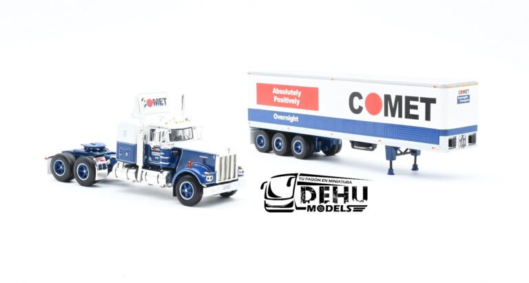 Kenworth W900A Con remolque caja seca de 40' de 3 ejes Comet Azul(9)