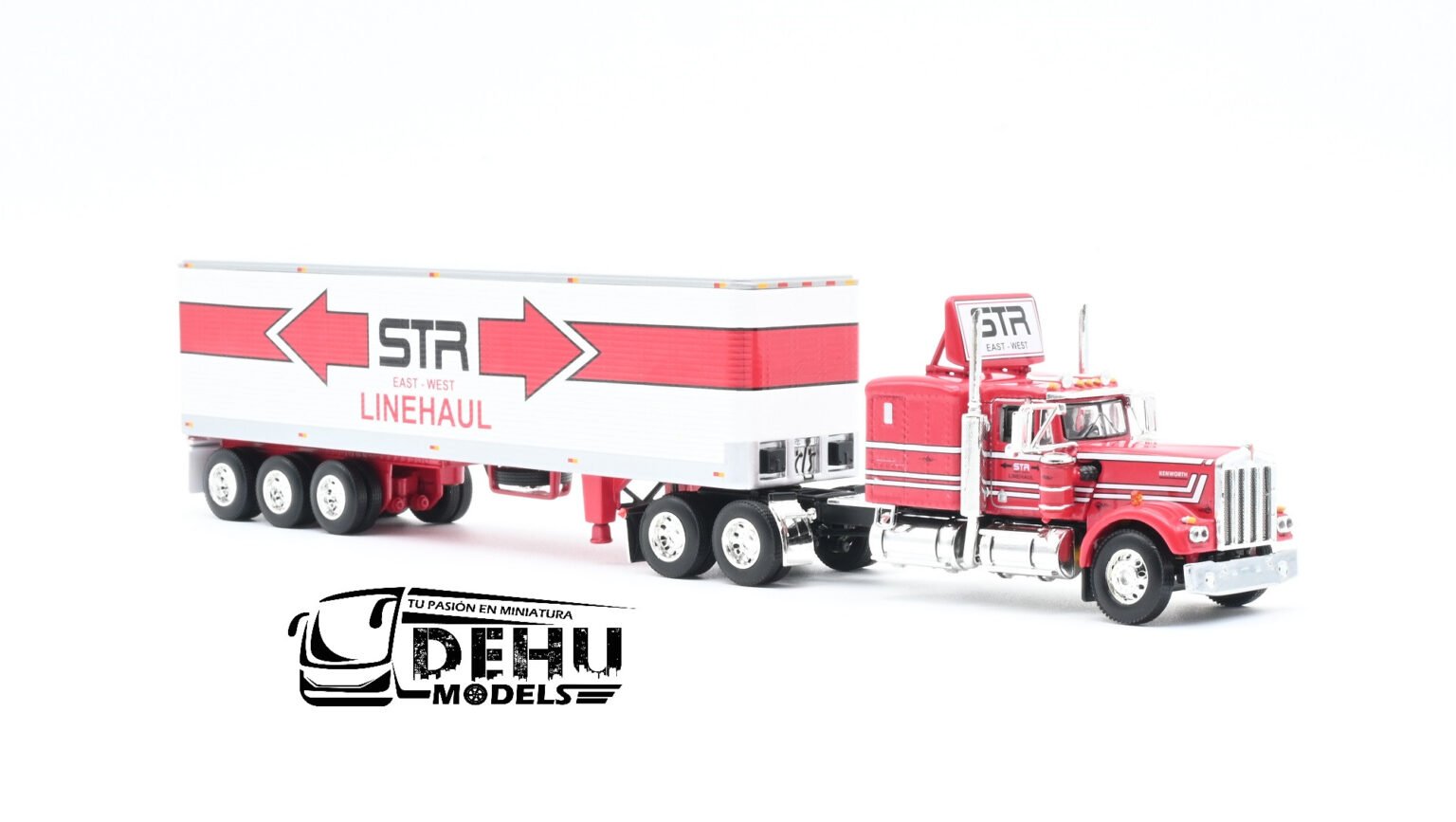 Tráiler A Escala 1/64 Ford Lt-9000 Con Caja Seca Red Star