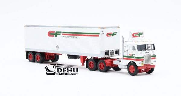 Tráiler a Escala 1/64 White-Freightliner COE Truck con Remolque Caja seca vintage de 40' Consolidated Freightways 60-1757 DCP By First Gear - Imagen 3