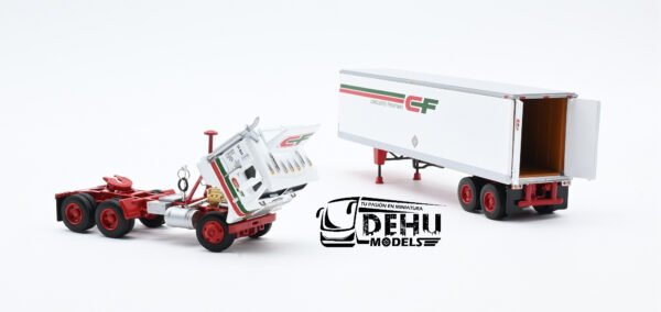 Tráiler a Escala 1/64 White-Freightliner COE Truck con Remolque Caja seca vintage de 40' Consolidated Freightways 60-1757 DCP By First Gear - Imagen 7