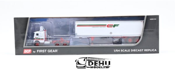 Tráiler a Escala 1/64 White-Freightliner COE Truck con Remolque Caja seca vintage de 40' Consolidated Freightways 60-1757 DCP By First Gear - Imagen 12