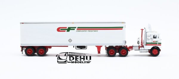 Tráiler a Escala 1/64 White-Freightliner COE Truck con Remolque Caja seca vintage de 40' Consolidated Freightways 60-1757 DCP By First Gear - Imagen 4