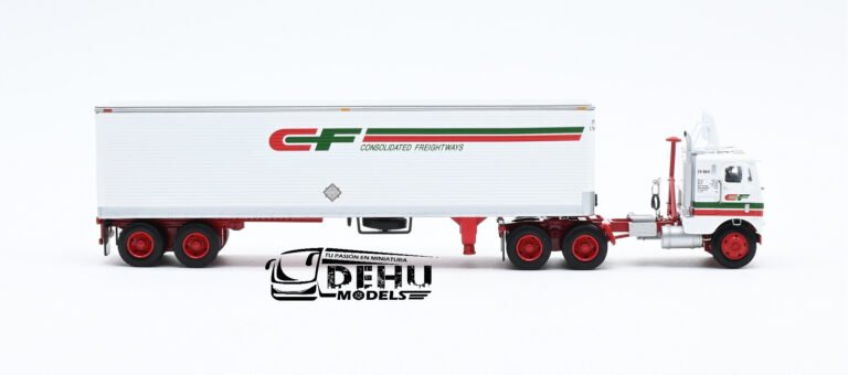 White-Freightliner COE Truck con Remolque Caja seca vintage de 40' Consolidated Freightways (2)