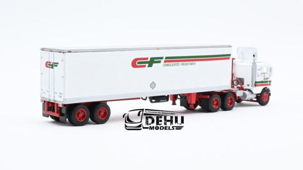 Tráiler a Escala 1/64 White-Freightliner COE Truck con Remolque Caja seca vintage de 40' Consolidated Freightways 60-1757 DCP By First Gear - Imagen 5