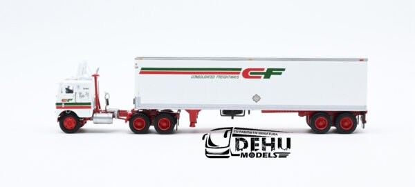 Tráiler a Escala 1/64 White-Freightliner COE Truck con Remolque Caja seca vintage de 40' Consolidated Freightways 60-1757 DCP By First Gear - Imagen 9