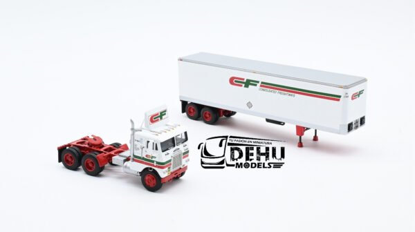 Tráiler a Escala 1/64 White-Freightliner COE Truck con Remolque Caja seca vintage de 40' Consolidated Freightways 60-1757 DCP By First Gear - Imagen 6