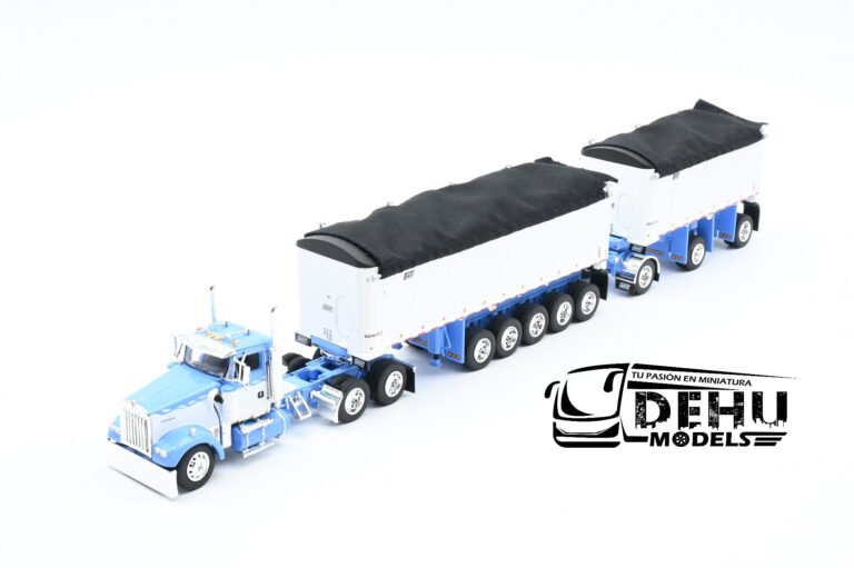 Kenworth W900L Con Remolque Volteo Genesis de 31' y 20' Blanco - Azul (2)