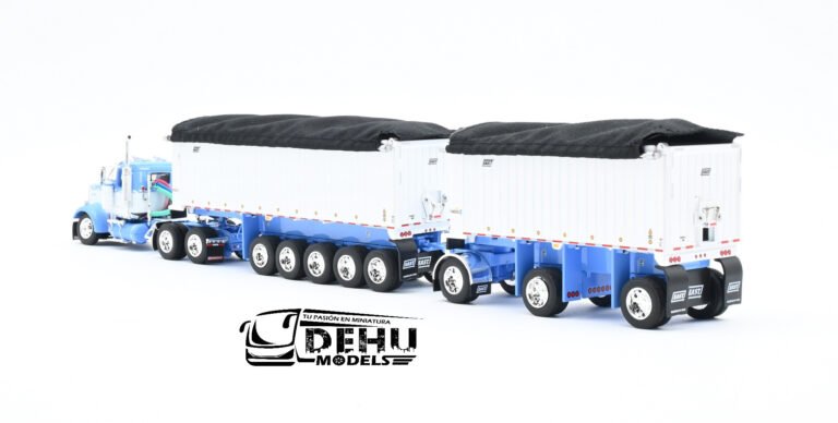 Kenworth W900L Con Remolque Volteo Genesis de 31' y 20' Blanco - Azul (4)