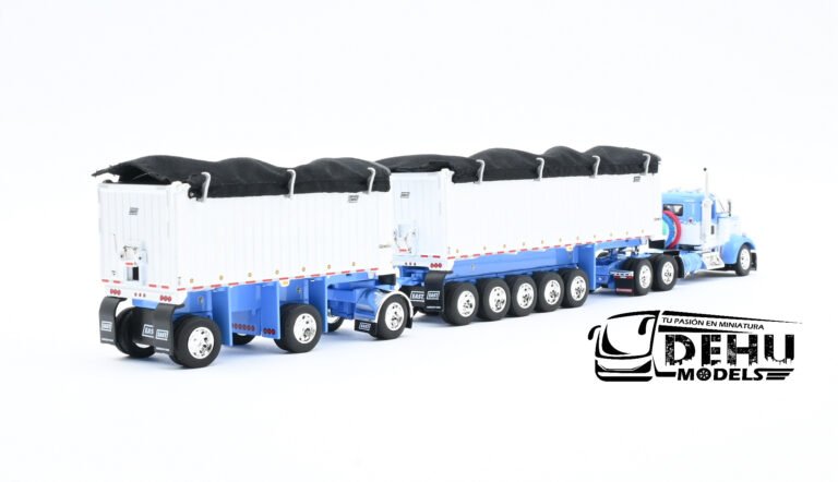 Kenworth W900L Con Remolque Volteo Genesis de 31' y 20' Blanco - Azul (5)