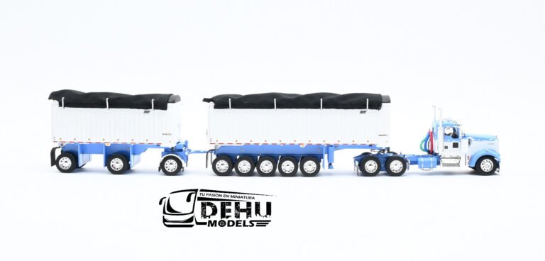 Kenworth W900L Con Remolque Volteo Genesis de 31' y 20' Blanco - Azul (6)