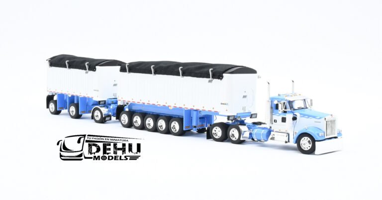 Kenworth W900L Con Remolque Volteo Genesis de 31' y 20' Blanco - Azul (7)