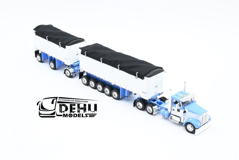 Kenworth W900L Con Remolque Volteo Genesis de 31' y 20' Blanco - Azul (8)