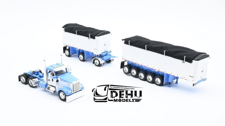 Kenworth W900L Con Remolque Volteo Genesis de 31' y 20' Blanco - Azul (9)
