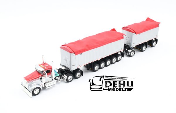 Tráiler a Escala 1/64 Kenworth W900L Con Remolque Volteo Genesis de 31' y 20' , 60-1632 DCP By First Gear - Imagen 12