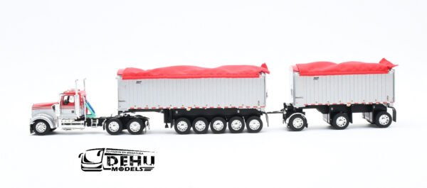 Tráiler a Escala 1/64 Kenworth W900L Con Remolque Volteo Genesis de 31' y 20' , 60-1632 DCP By First Gear - Imagen 10