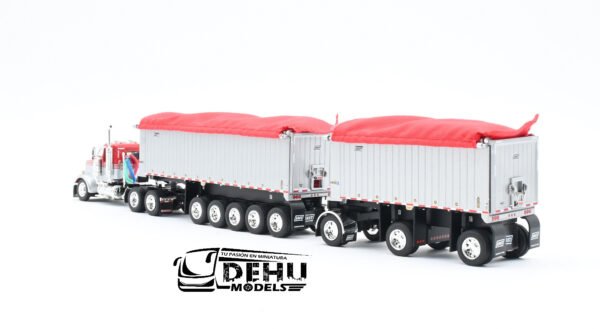 Tráiler a Escala 1/64 Kenworth W900L Con Remolque Volteo Genesis de 31' y 20' , 60-1632 DCP By First Gear - Imagen 9