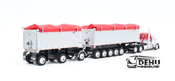 Tráiler a Escala 1/64 Kenworth W900L Con Remolque Volteo Genesis de 31' y 20' , 60-1632 DCP By First Gear - Imagen 5