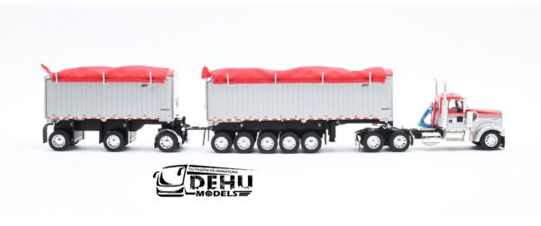 Tráiler a Escala 1/64 Kenworth W900L Con Remolque Volteo Genesis de 31' y 20' , 60-1632 DCP By First Gear - Imagen 4