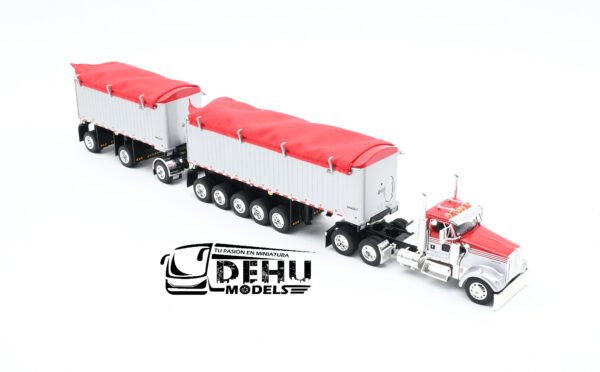 Tráiler a Escala 1/64 Kenworth W900L Con Remolque Volteo Genesis de 31' y 20' , 60-1632 DCP By First Gear - Imagen 2