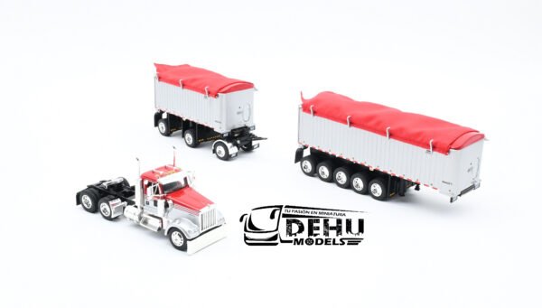 Tráiler a Escala 1/64 Kenworth W900L Con Remolque Volteo Genesis de 31' y 20' , 60-1632 DCP By First Gear - Imagen 6