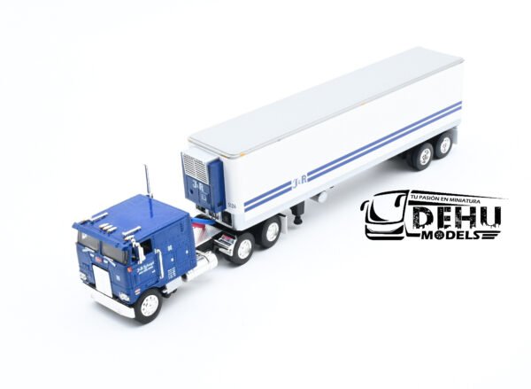 Tráiler a Escala 1/64 Peterbilt 352 COE 110" Con Remolque Caja Refrigerada Thermoking Vintage de 40' J&R SCHUGEL TRUCKING, 60-1471 DCP By First Gear - Imagen 11