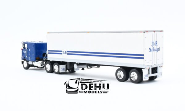 Tráiler a Escala 1/64 Peterbilt 352 COE 110" Con Remolque Caja Refrigerada Thermoking Vintage de 40' J&R SCHUGEL TRUCKING, 60-1471 DCP By First Gear - Imagen 8