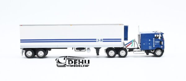 Tráiler a Escala 1/64 Peterbilt 352 COE 110" Con Remolque Caja Refrigerada Thermoking Vintage de 40' J&R SCHUGEL TRUCKING, 60-1471 DCP By First Gear - Imagen 4