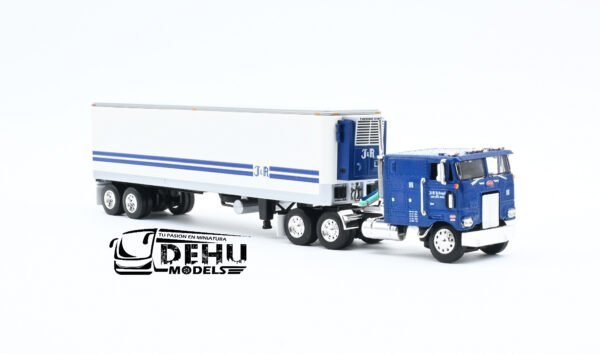 Tráiler a Escala 1/64 Peterbilt 352 COE 110" Con Remolque Caja Refrigerada Thermoking Vintage de 40' J&R SCHUGEL TRUCKING, 60-1471 DCP By First Gear - Imagen 3