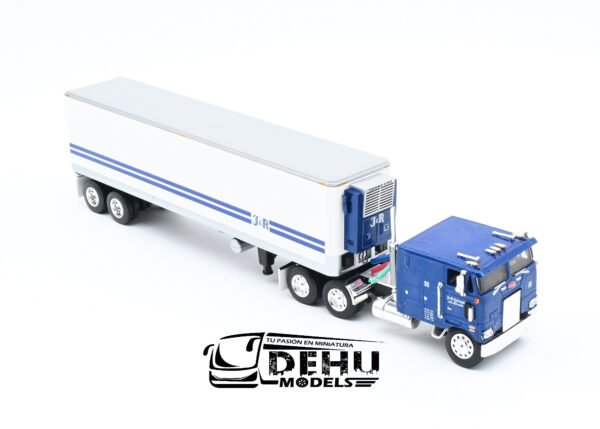 Tráiler a Escala 1/64 Peterbilt 352 COE 110" Con Remolque Caja Refrigerada Thermoking Vintage de 40' J&R SCHUGEL TRUCKING, 60-1471 DCP By First Gear - Imagen 2