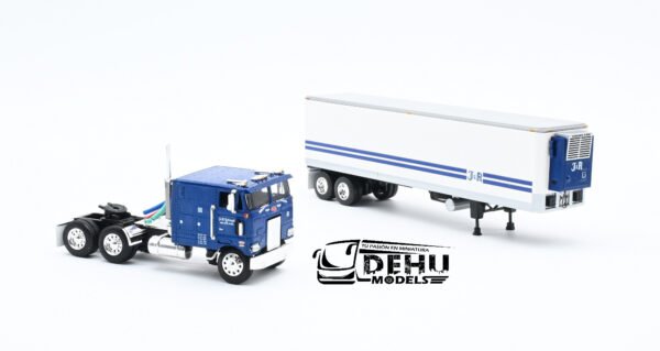 Tráiler a Escala 1/64 Peterbilt 352 COE 110" Con Remolque Caja Refrigerada Thermoking Vintage de 40' J&R SCHUGEL TRUCKING, 60-1471 DCP By First Gear - Imagen 6